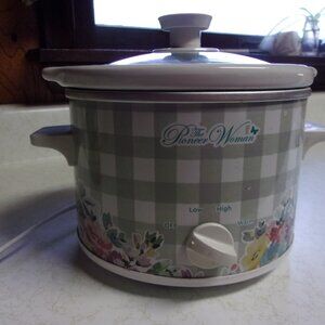 Pioneer Woman 1.5 Quart Slow Cooker Sweet Romance Blossoms Used Works Great